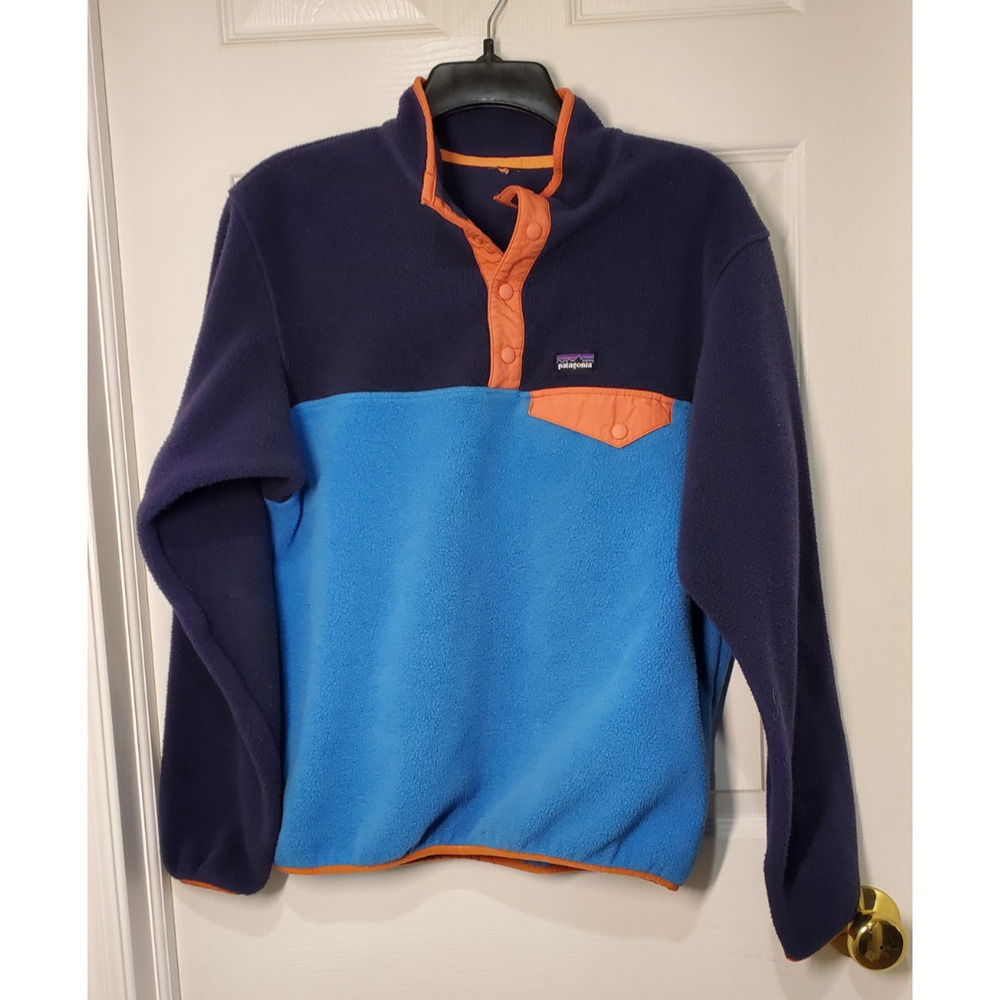 Patagonia Snap-T FleecePullover Boys Size LG 100% Poly Rare Colorblock